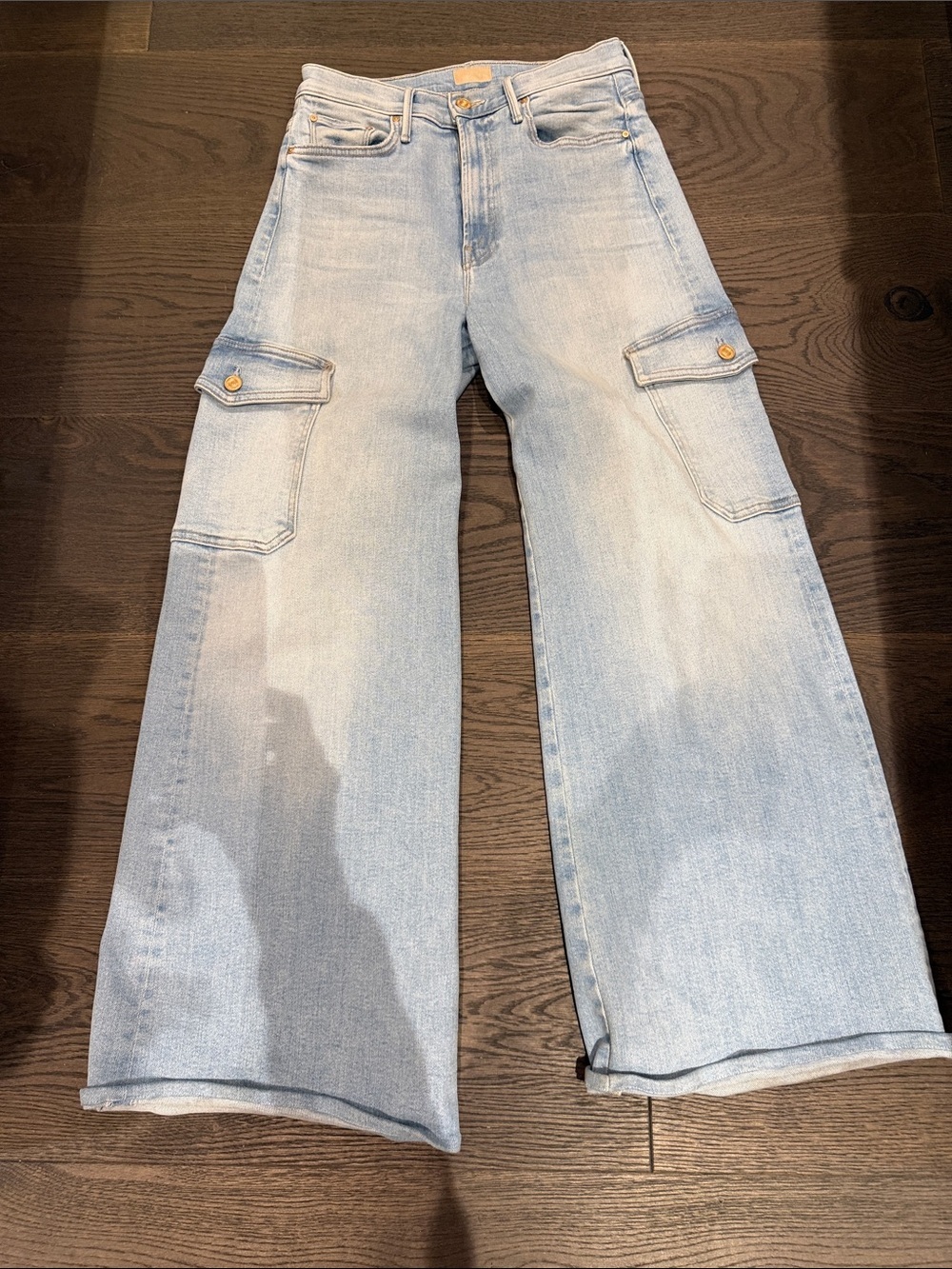Mother stretchy  Wide-Leg Cargo Jeans - Women